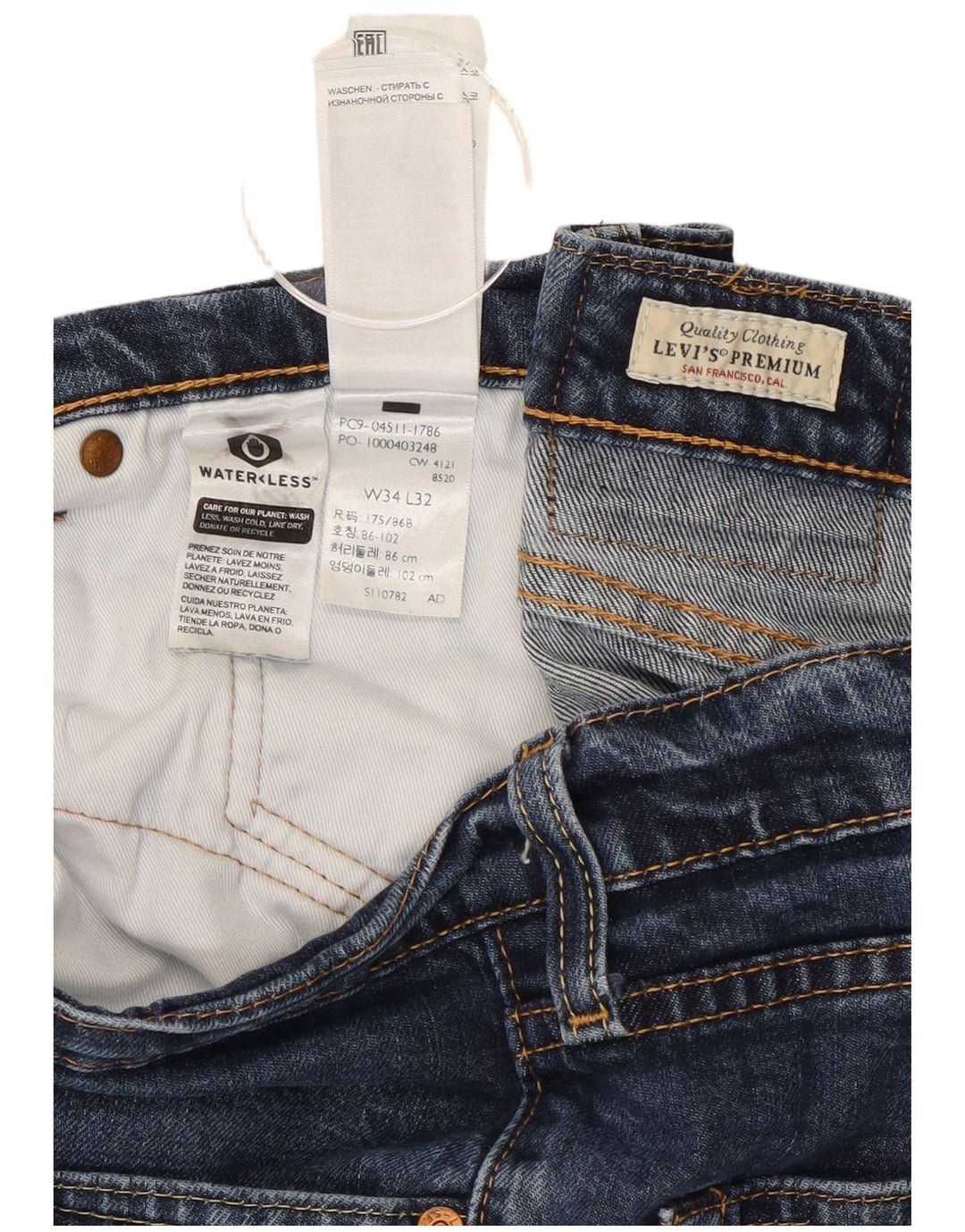 Blugi pentru bărbați Levi's 511 Slim W34 L32 Bumbac bleumarin