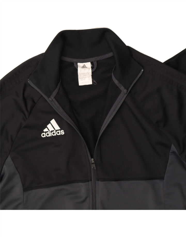 Jachetă de trening pentru bărbați ADIDAS, negru mediu, poliester bloc de culoare