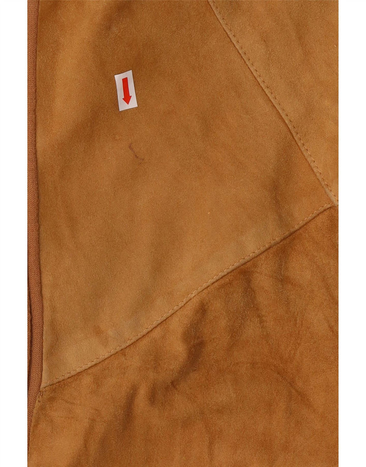 Bomber vintage pentru bărbați din piele intoarsa UK 42 XL din piele maro