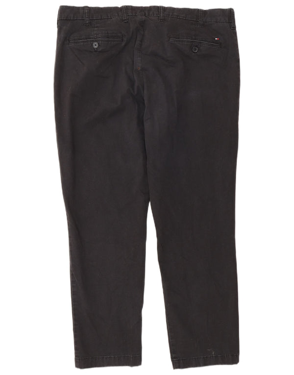 Pantaloni chino pentru bărbați, Stretch Slim Fit, L38 L30, bumbac negru, Tommy Hilfiger