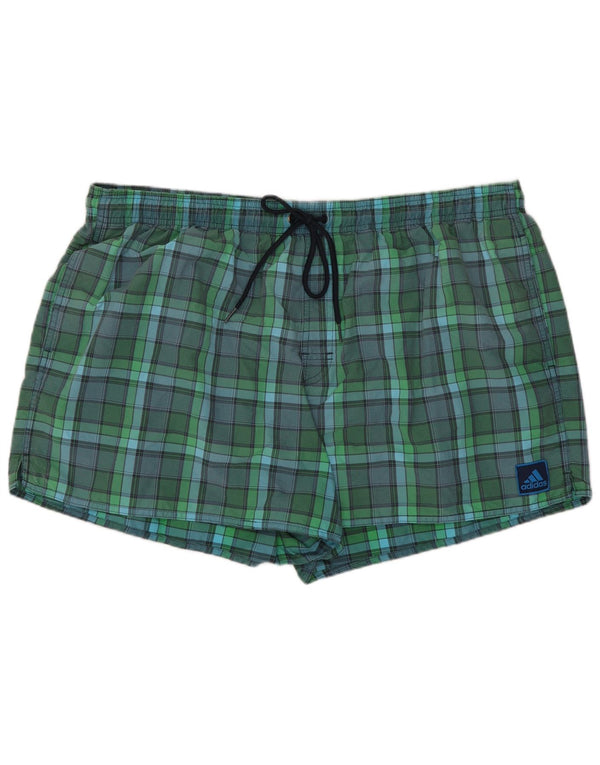 Pantaloni scurți de înot Adidas pentru bărbați 2XL, nailon verde check