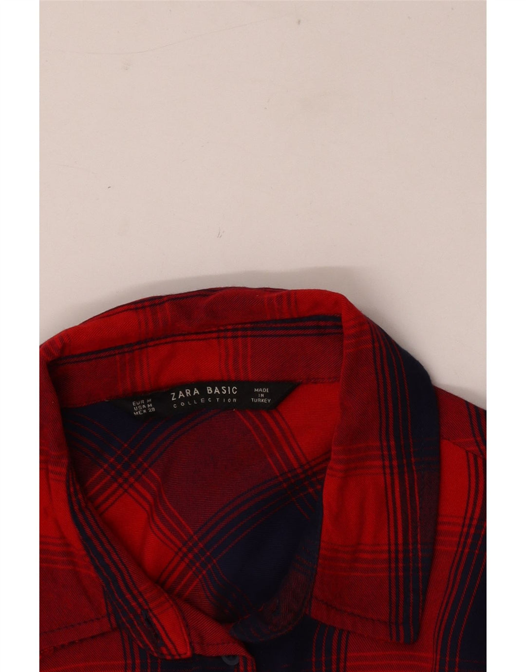 Cămașă de flanel pentru femei Zara UK 12 Medium Red Check