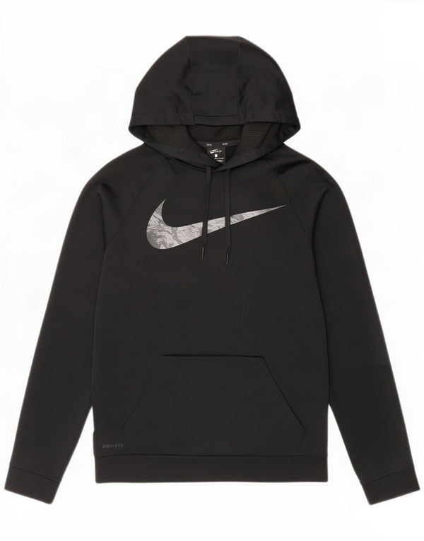 Nike Mens Dri Fit Graphic Hoodie Pulover Mic Negru Poliester