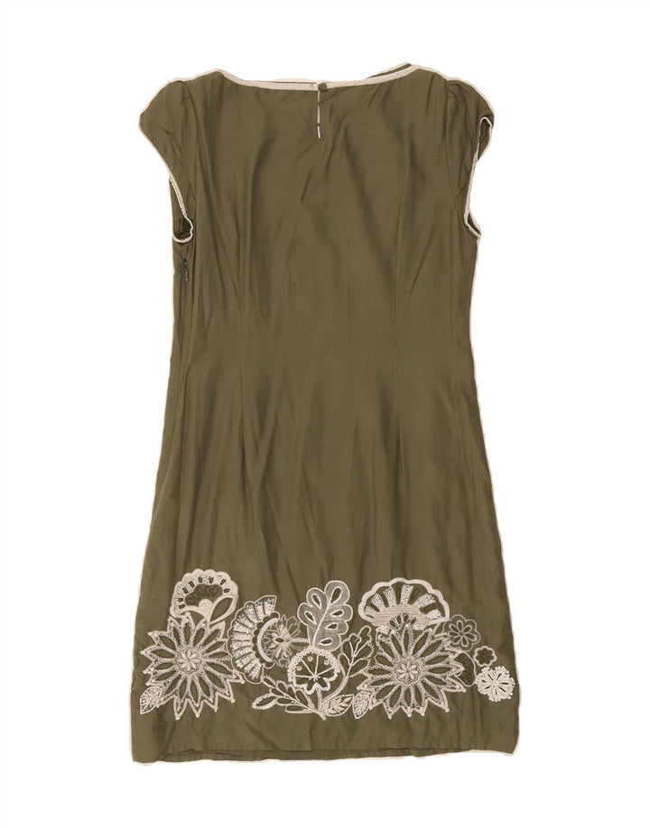 MONSOON Womens Shift Dress UK 10 Small Green Floral Vintage Monsoon and Second-Hand Monsoon from Messina Hembry 