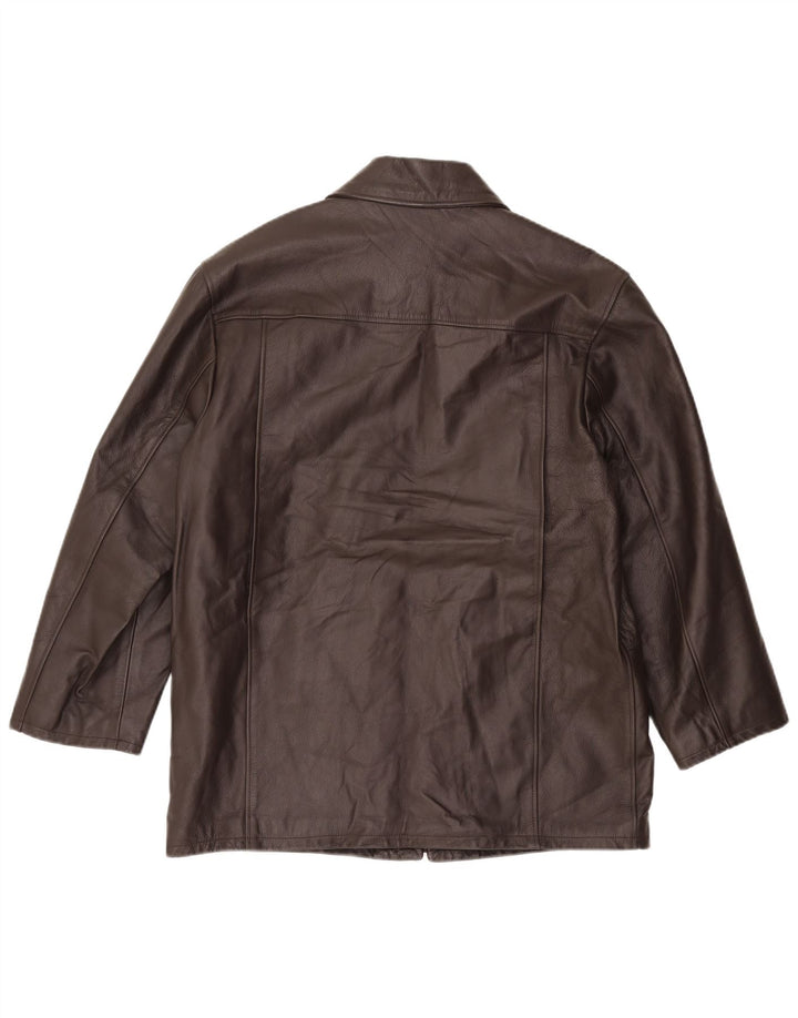 Palton din piele băieți VINTAGE 15-16 ani XL din piele maro