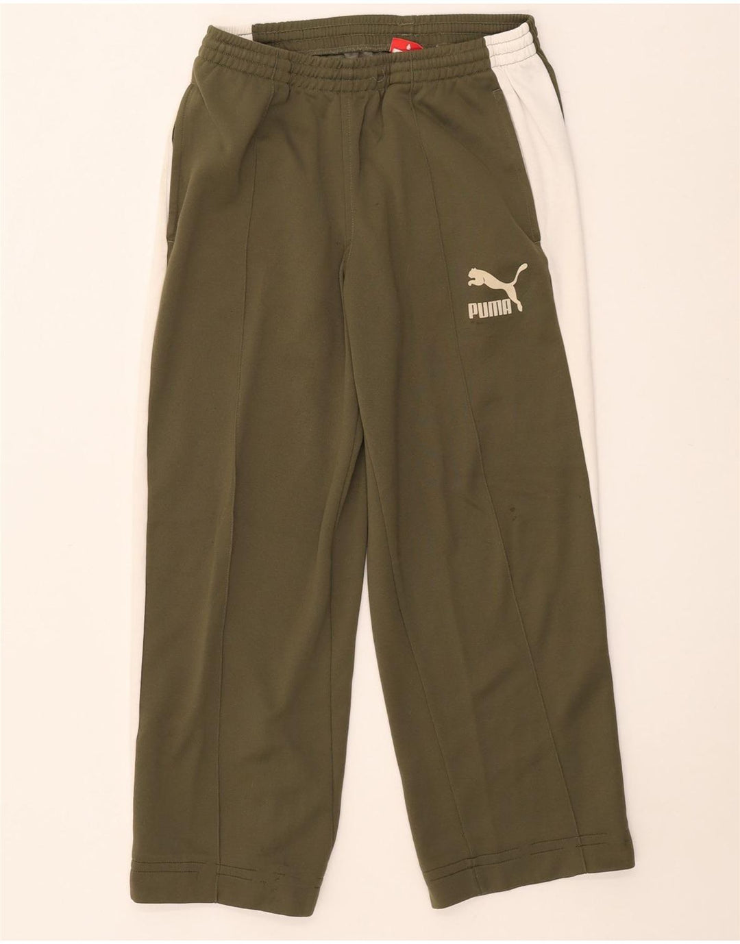 Pantaloni de trening Puma pentru bărbați, kaki, poliester color bloc