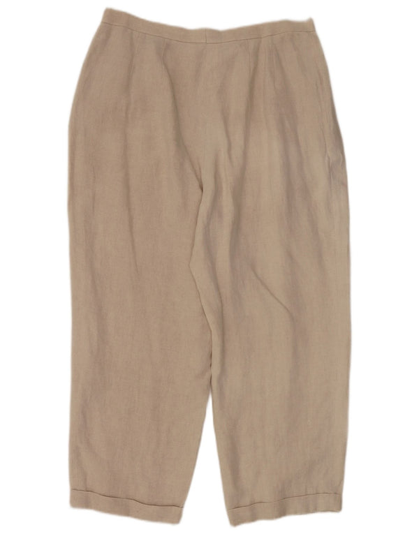 Pantaloni tăiați pentru femei Marks & Spencer UK 18 XL W32 L25 in bej