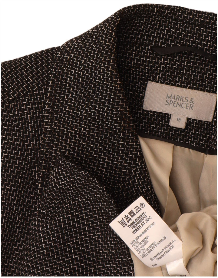 Jachetă pentru femei Marks & Spencer cu 5 nasturi, UK 18 XL, chevron negru