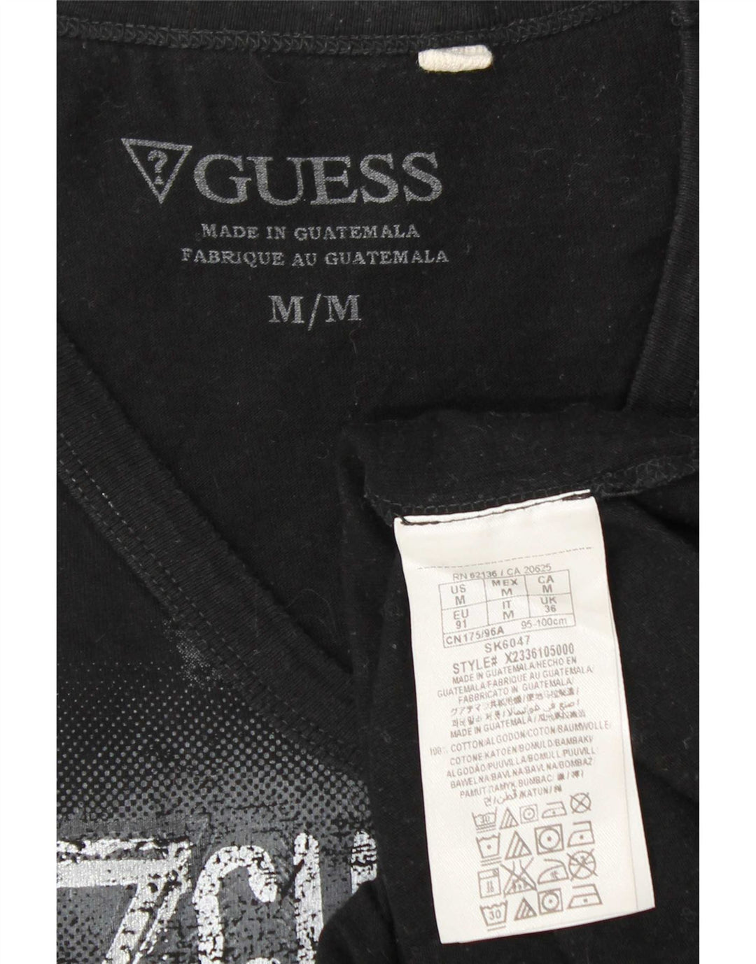 Tricou grafic Guess pentru bărbați Top mediu din bumbac negru