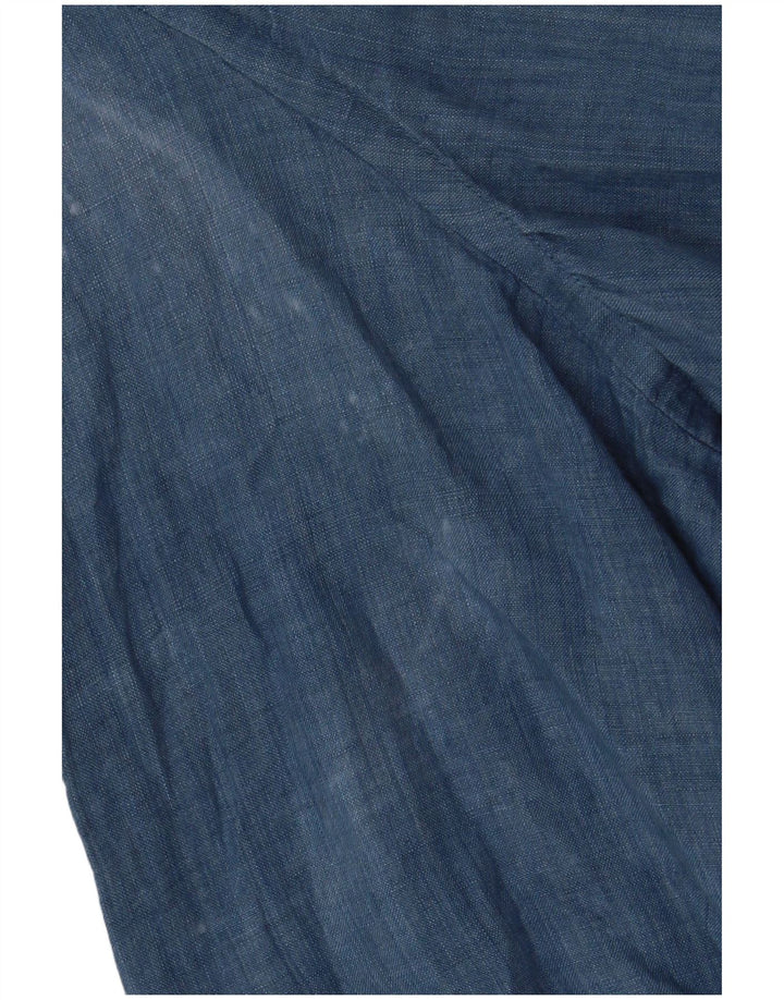 Bluză cămașă cu mânecă scurtă pentru femei Ralph Lauren UK 20 2XL Albastru