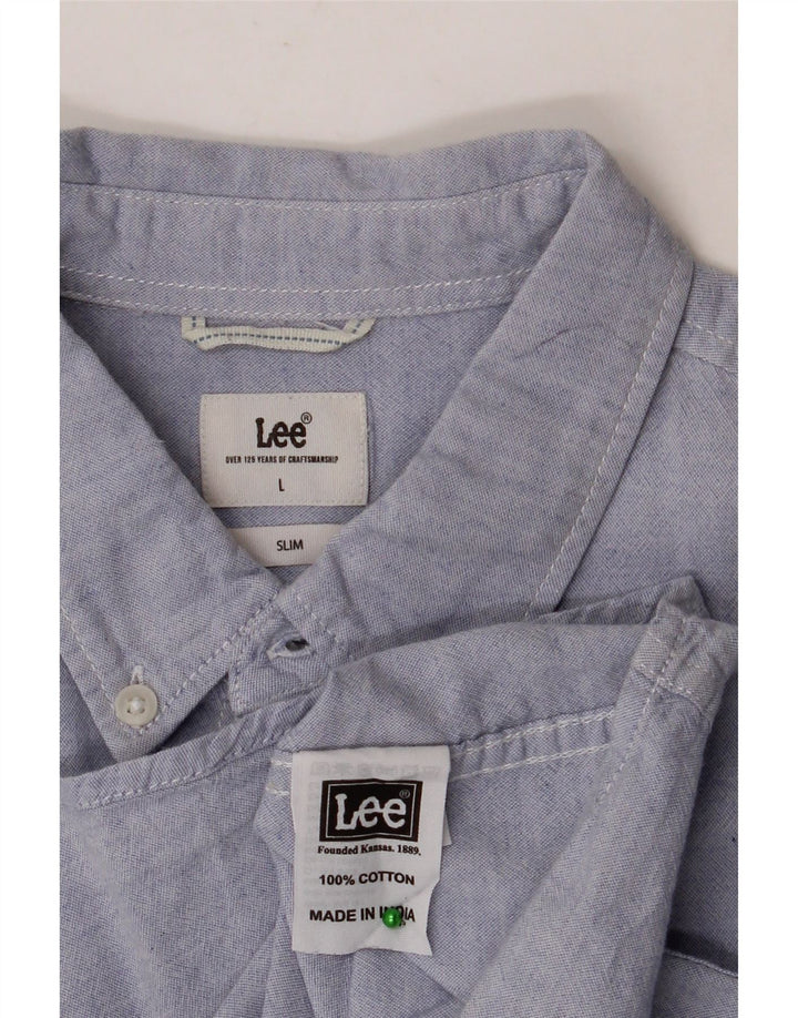 Cămașă LEE Slim Fit pentru bărbați, mare, albastru, bumbac
