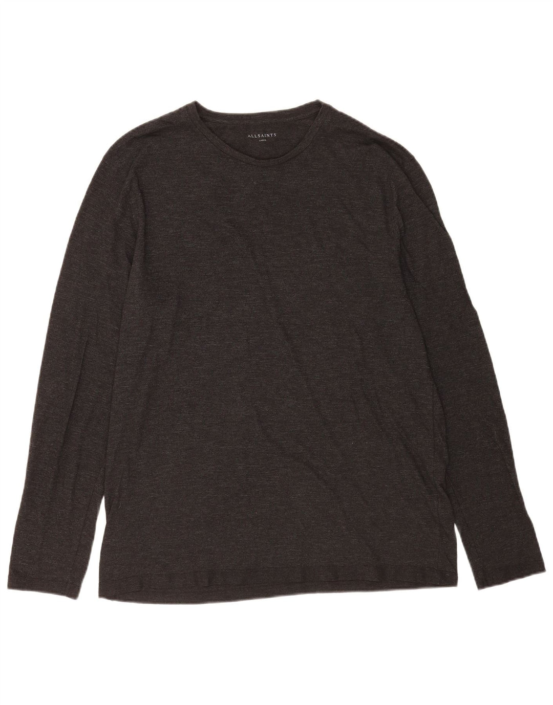 All Saints Top pentru bărbați cu mânecă lungă, mare, gri bumbac