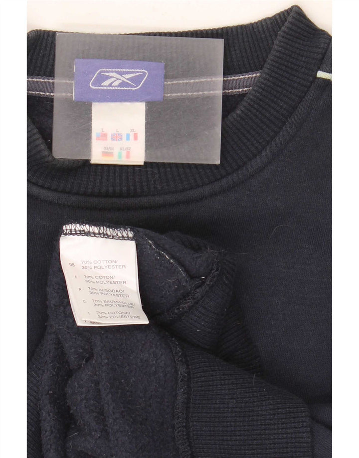 Hanorac pentru bărbați Reebok Jumper mare din bumbac bleumarin