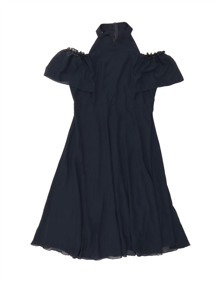 SHEIN Womens Off Shoulder Maxi Dress UK 18 XL Navy Blue Polyester Vintage Shein and Second-Hand Shein from Messina Hembry 