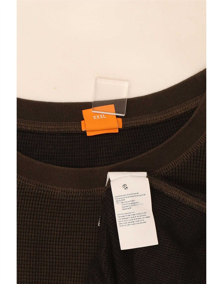 Top pentru bărbați Hugo Boss cu mânecă lungă 3XL, bumbac maro