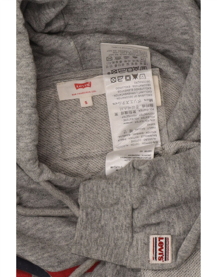 Levi'S Jumper oversized Crop Graphic pentru femei UK 10 Bumbac gri mic