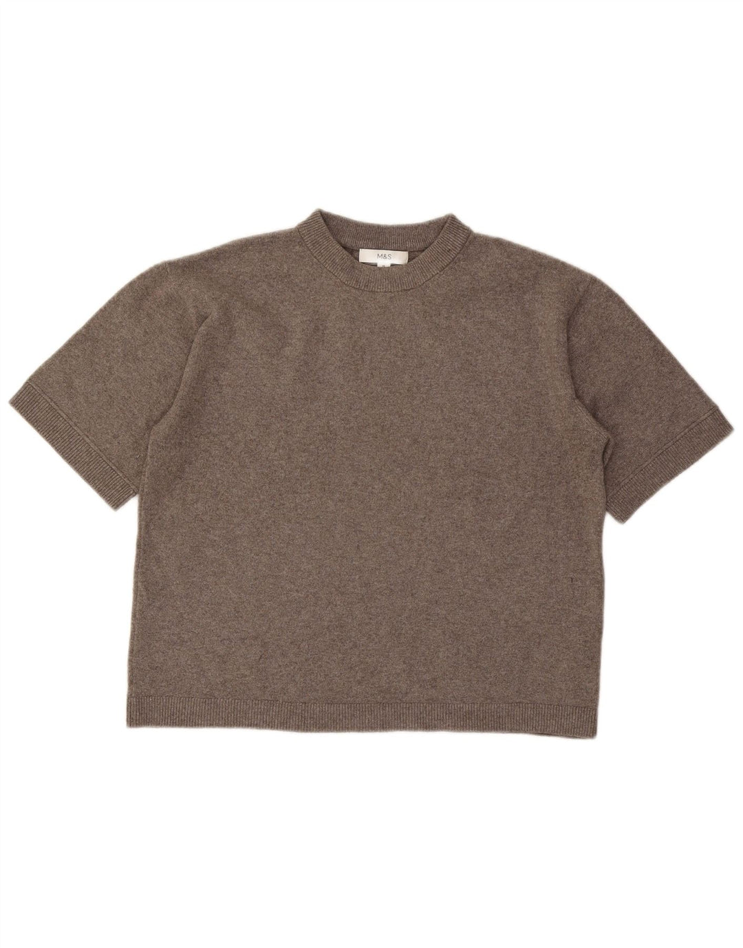 Pulover Marks & Spencer pentru femei cu gât roșu, gri mediu, UK 14