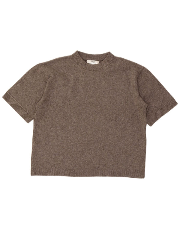 Pulover Marks & Spencer pentru femei cu gât roșu, gri mediu, UK 14