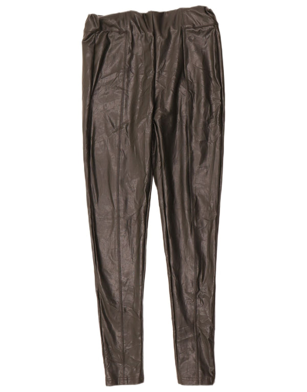 Leggings din piele artificială pentru femei Marks & Spencer UK 12 verde mediu