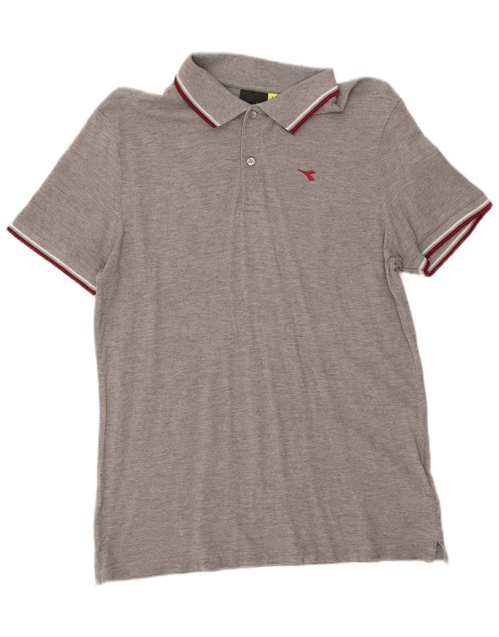 DIADORA Mens Polo Shirt Large Grey Cotton