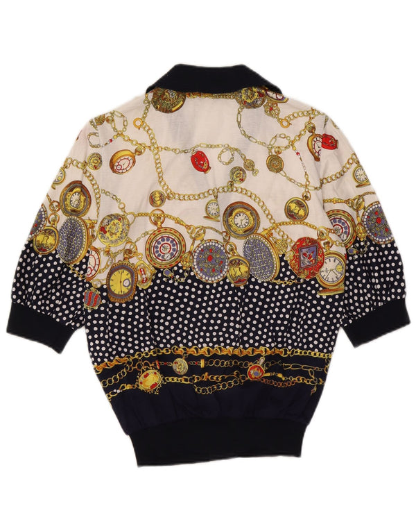Bluză cămașă cu model abstract Liola pentru femei UK 14 Medium Bleumarin