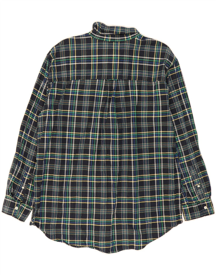 CHAPS Mens Flannel Shirt XL Black Check Cotton Vintage Chaps and Second-Hand Chaps from Messina Hembry 
