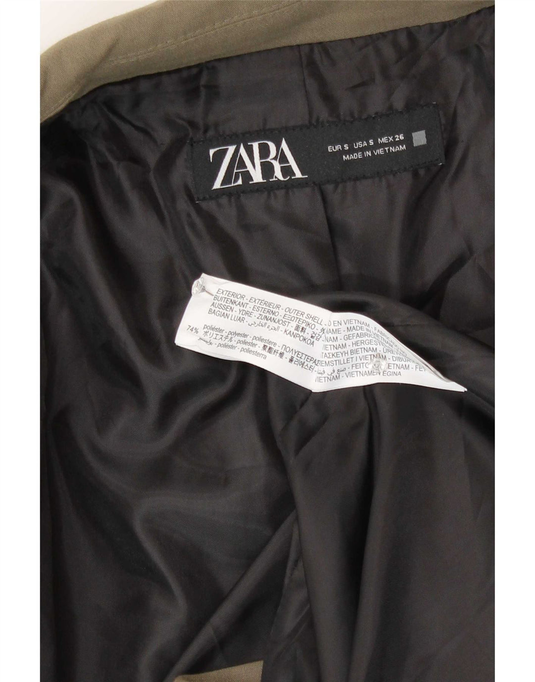 Jachetă blazer supradimensionată pentru femei Zara UK 10 Mic Kaki