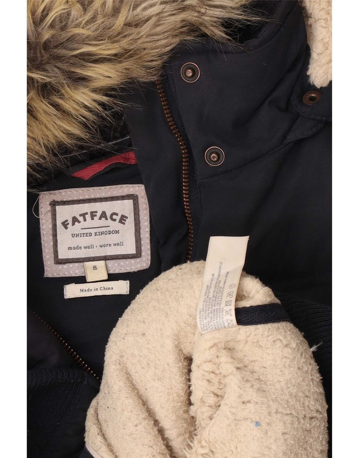 Gilet căptușit cu glugă pentru femei Fat Face UK 8 Poliester bleumarin mic