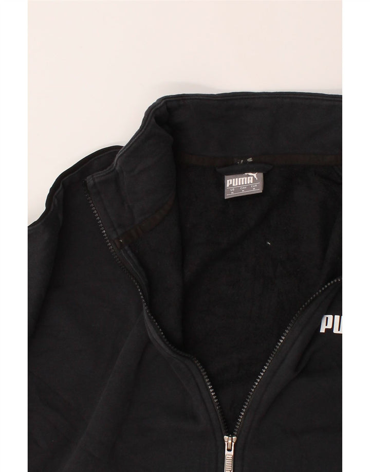 PUMA Mens Graphic Tracksuit Top Jacket Medium Black Colourblock Cotton Vintage Puma and Second-Hand Puma from Messina Hembry 