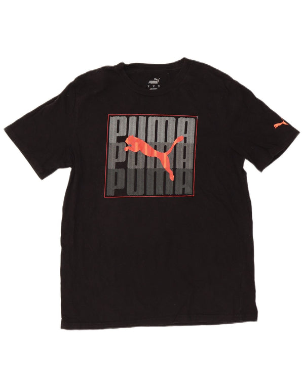 Tricou grafic PUMA pentru bărbați Top mediu din bumbac negru