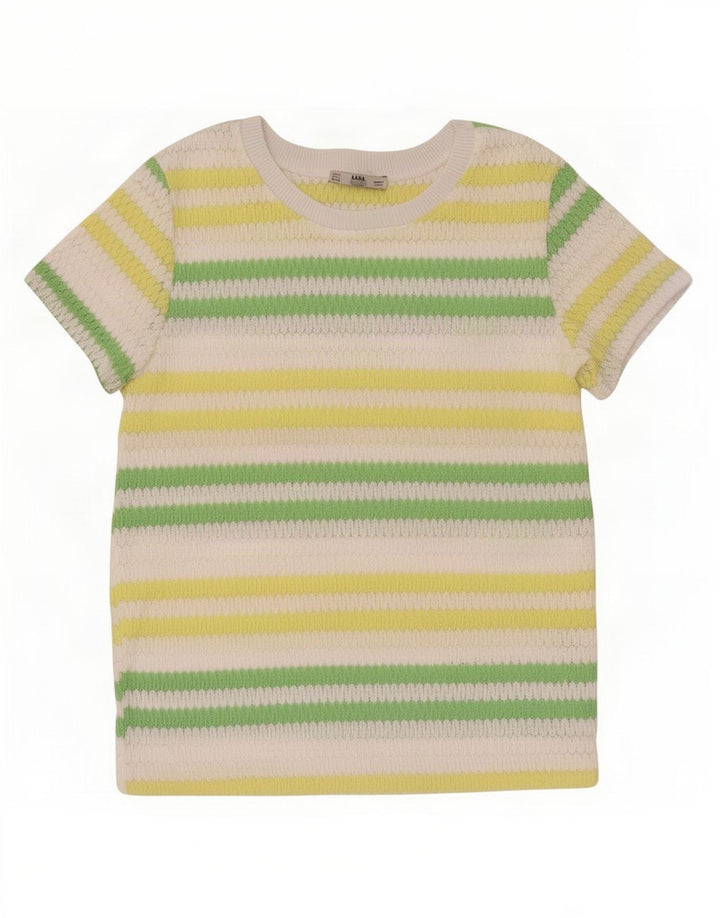 Bluză din tricot pentru femei Zara UK 10 Poliester cu dungi multicolore mici