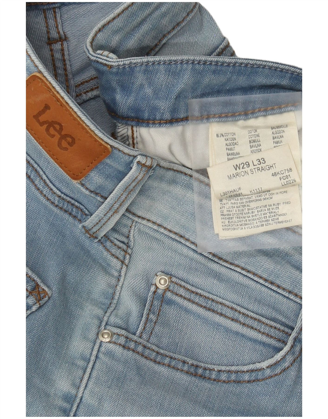 Blugi Lee Marion drepte pentru femei W29 L28 Bumbac albastru