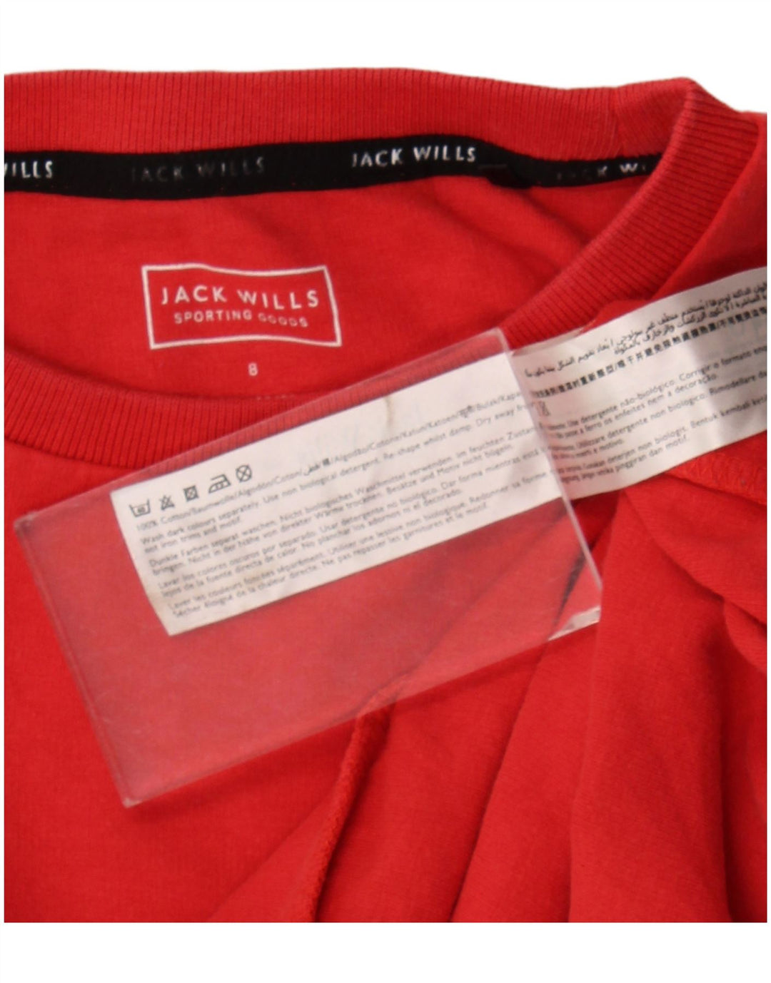 Pulover Jack Wills pentru femei, oversized, cu grafic crop, UK 8 Small Red
