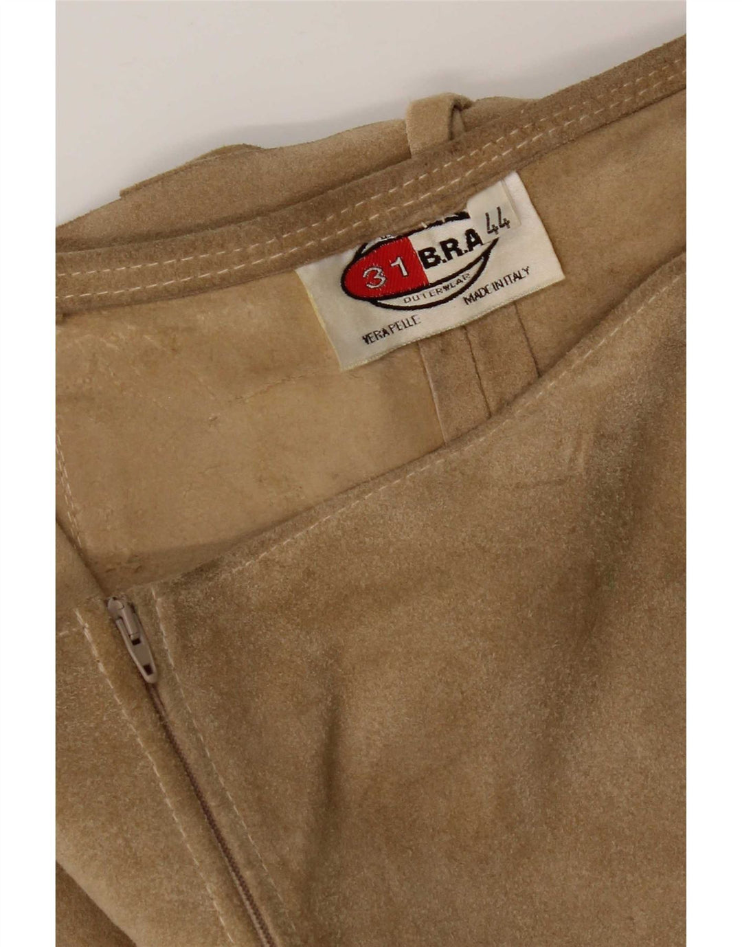 Fusta din piele vintage pentru femei IT 44 Medium W28 Bej