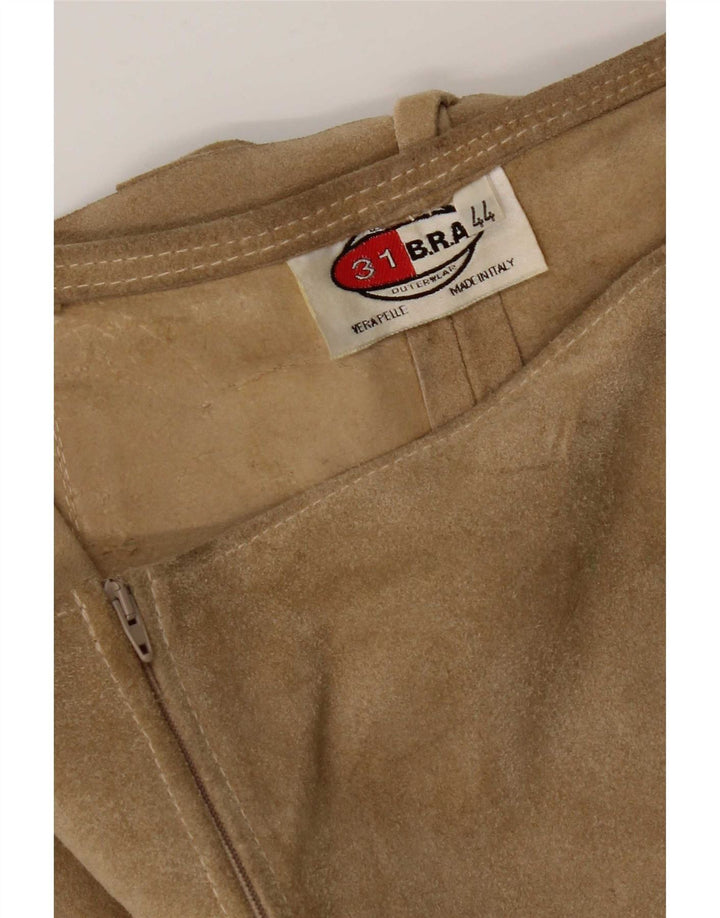 Fusta din piele vintage pentru femei IT 44 Medium W28 Bej