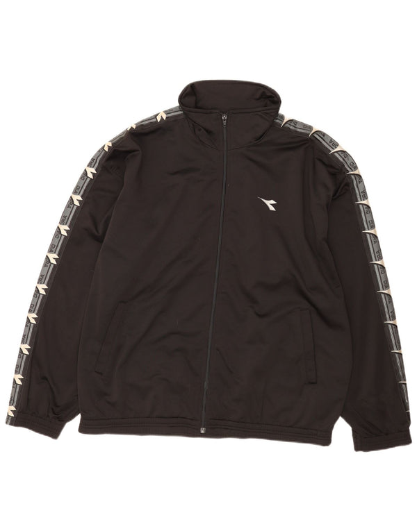 Jachetă de trening grafică pentru bărbați Diadora UK 46 XL, negru, color block