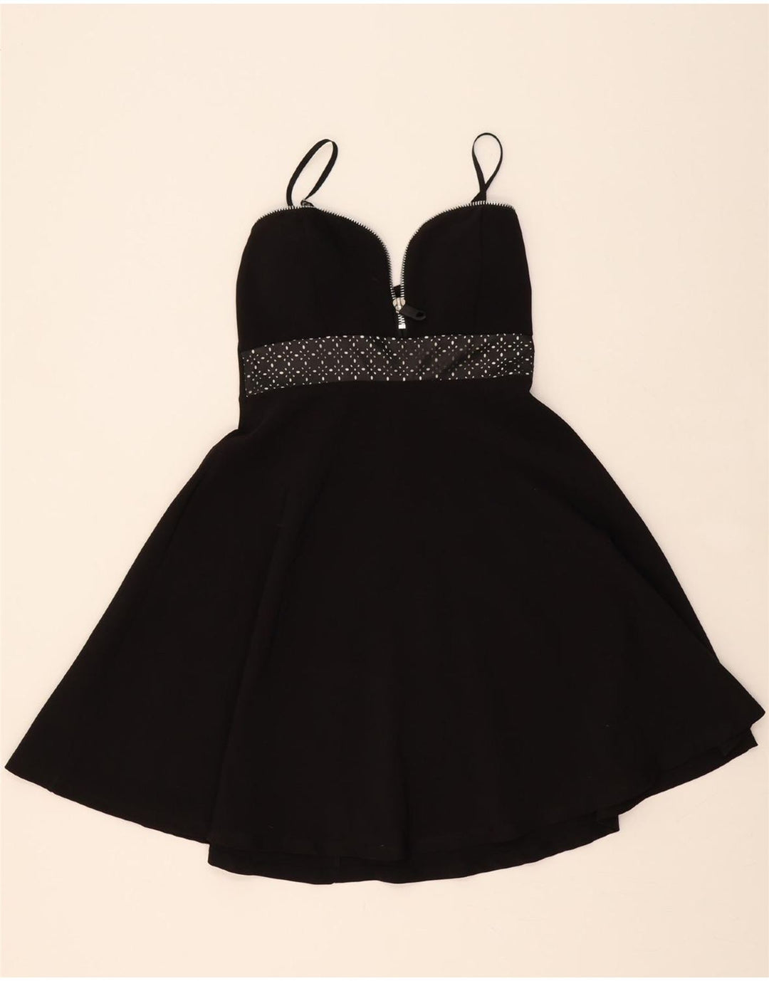 NUNA LIE Womens Slip Dress UK 12 Medium Black Polyester Vintage Nuna Lie and Second-Hand Nuna Lie from Messina Hembry 