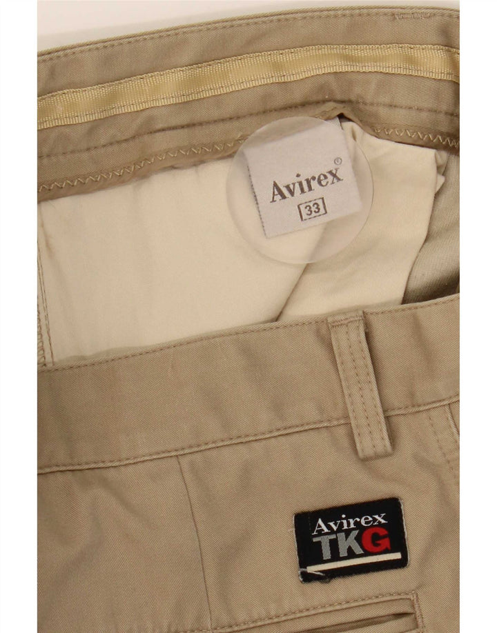 Pantaloni chino drepți pentru bărbați Avirex W33 L29 poliester bej