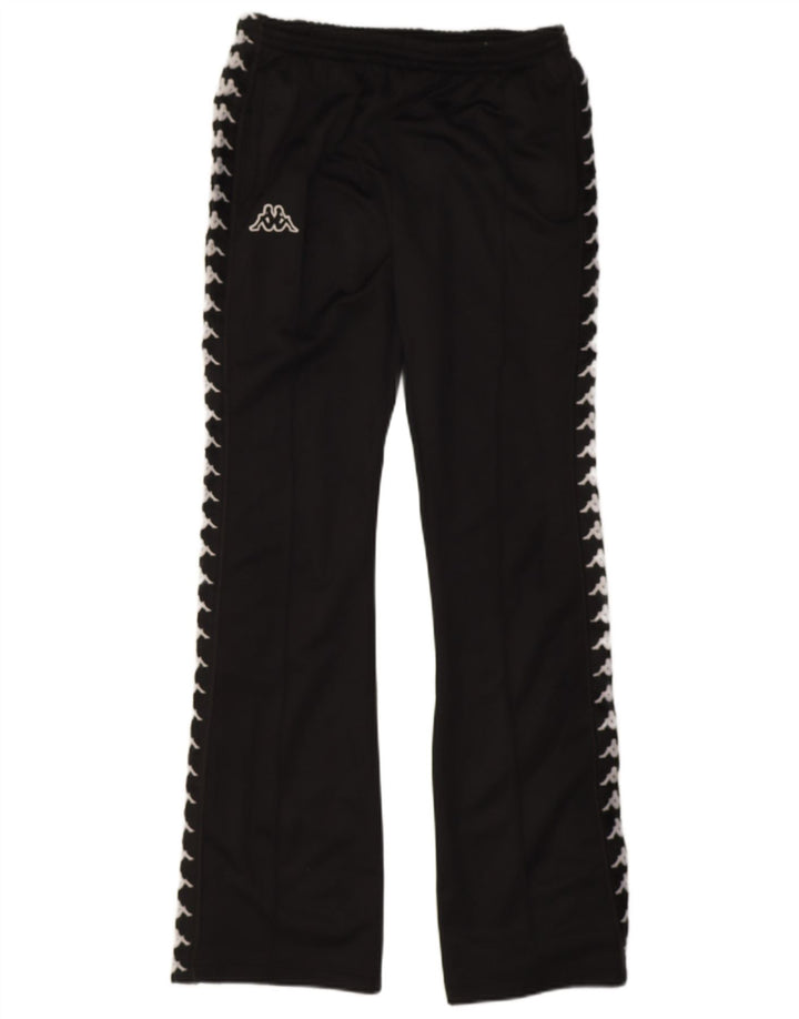 Pantaloni de trening grafic Kappa pentru bărbați, poliester negru mic