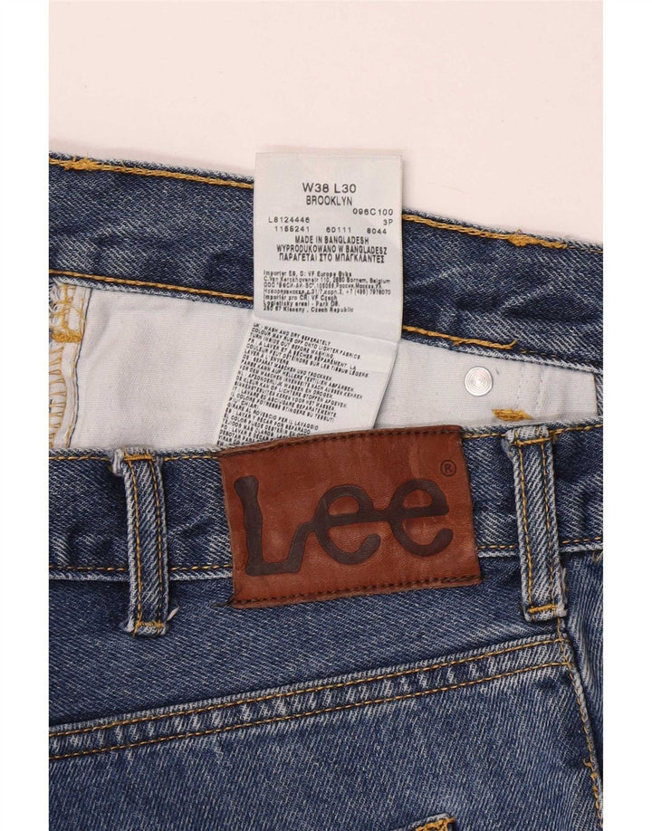 Blugi Lee Brooklyn Straight pentru bărbați W38 L30, bumbac albastru