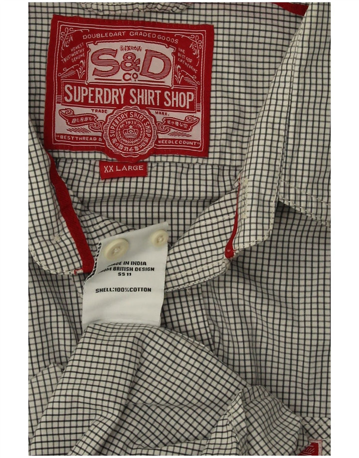 Cămașă pentru bărbați Superdry 2XL, bumbac cu carouri gri