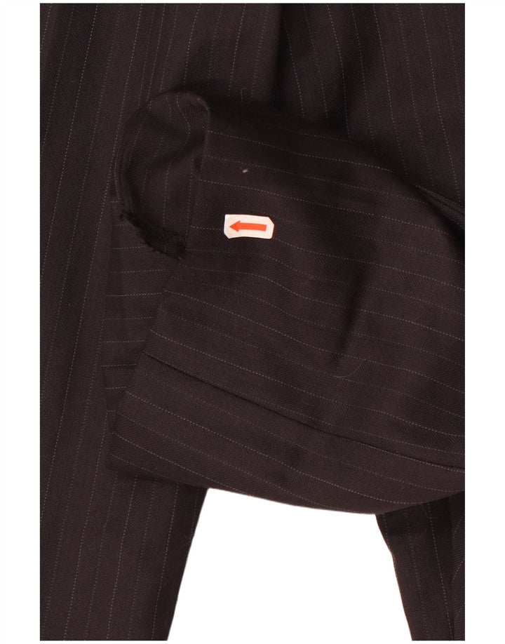 Pantaloni de costum drepți pentru bărbați Zara EU 40 Mediu L32 L27 Negru cu dungi