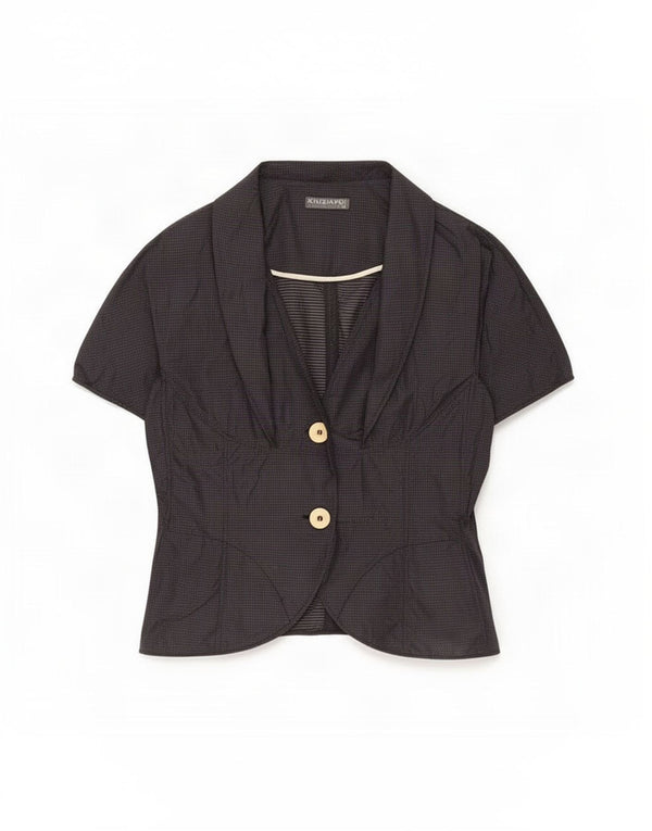 Top cardigan cu mânecă scurtă pentru femei Poi By Krizia IT 44 Medium Black Spotted