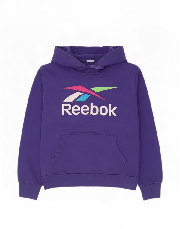 Jumper Reebok pentru damă, cu hanocă grafică UK 14, mare, mov, bumbac