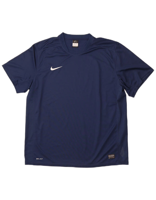 Tricou grafic pentru bărbați NIKE Dri Fit Top 2XL poliester bleumarin