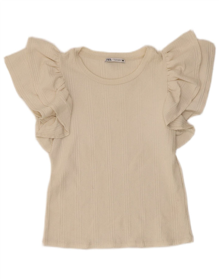 Bluză Crop Top Femei Zara UK 12 Bej Mediu