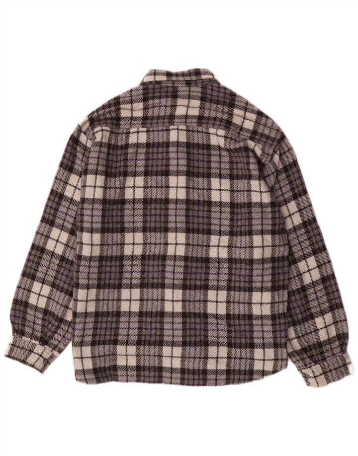 Cămașă de flanel pentru bărbați MAZZONETTO Lână mică, gri cu carouri