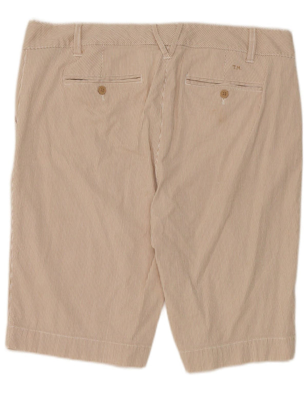 Pantaloni scurti chino Tommy Hilfiger pentru femei US 14 XL W36 Bej Pinstripe Bumbac