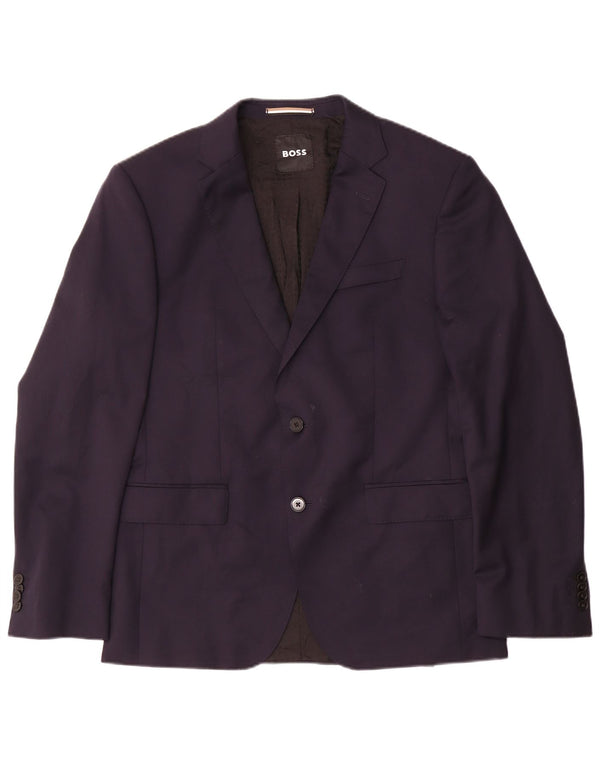 Blazer pentru bărbați Hugo Boss cu 2 nasturi EU 50 Lână mare, albastru bleumarin