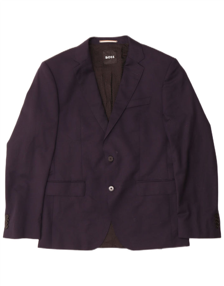 Blazer pentru bărbați Hugo Boss cu 2 nasturi EU 50 Lână mare, albastru bleumarin